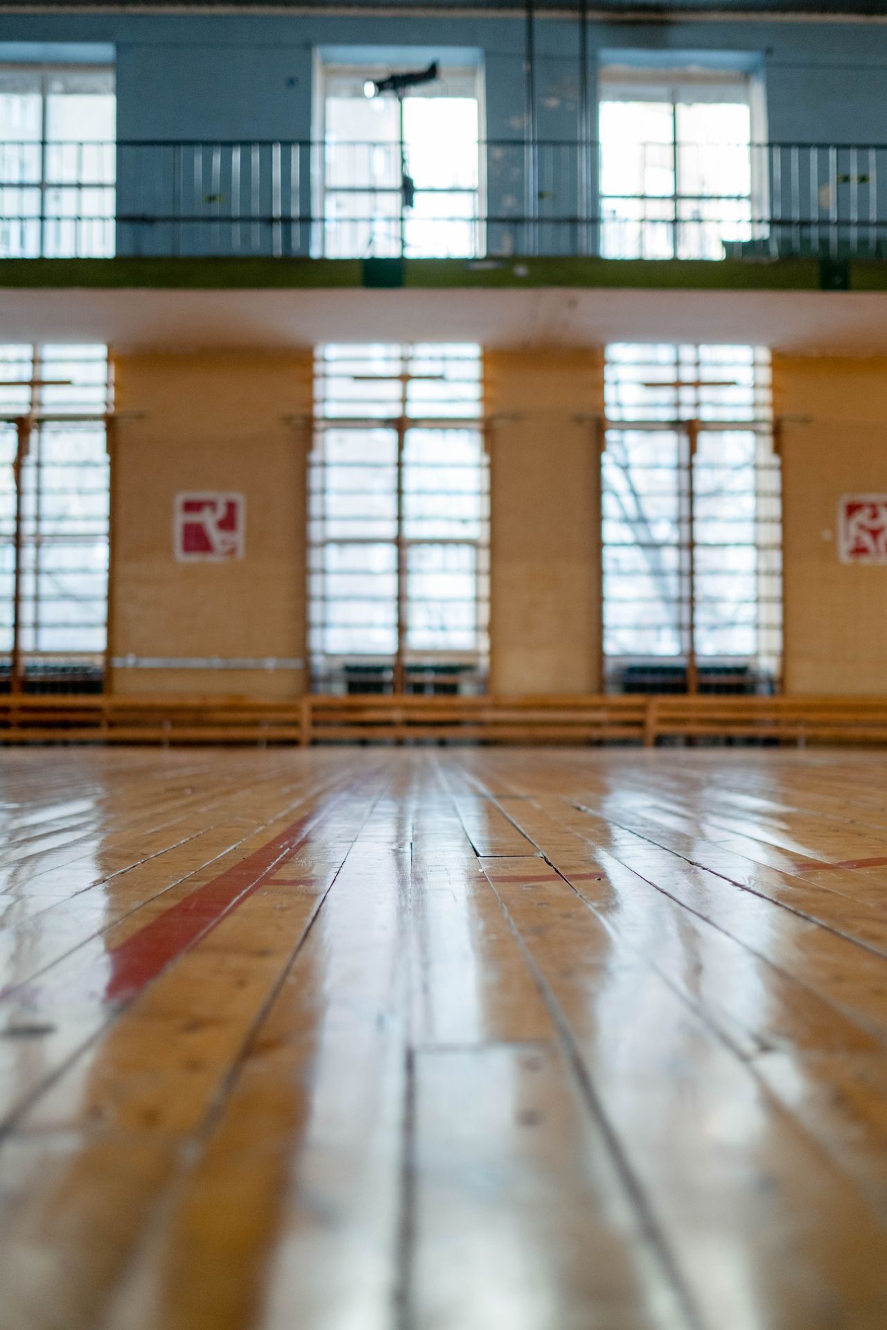 Freshly maintained polished floors in a Cincinnati commercial facility